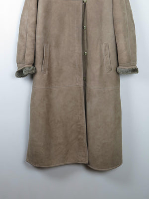 Women's Vintage Khaki Green Sheepskin Coat S/M - The Harlequin