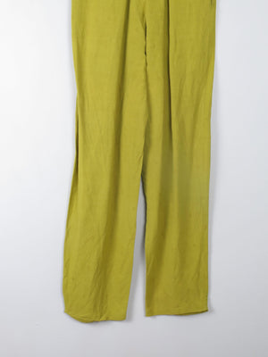 Women's Vintage Linen Trousers Lime Green XS - The Harlequin
