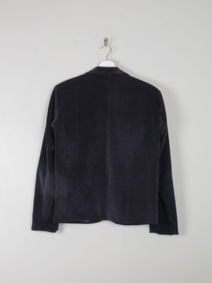 Women's Vintage Navy Velvet/ Cord Jacket 10/12 - The Harlequin