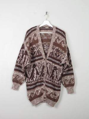 Women's Vintage Patterned Wool Cardigan S-L - The Harlequin