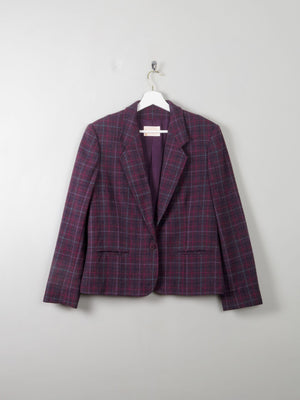 Women's Vintage Pendleton Plum Check Wool Jacket M - The Harlequin