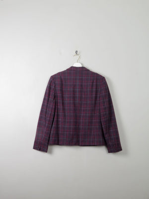 Women's Vintage Pendleton Plum Check Wool Jacket M - The Harlequin