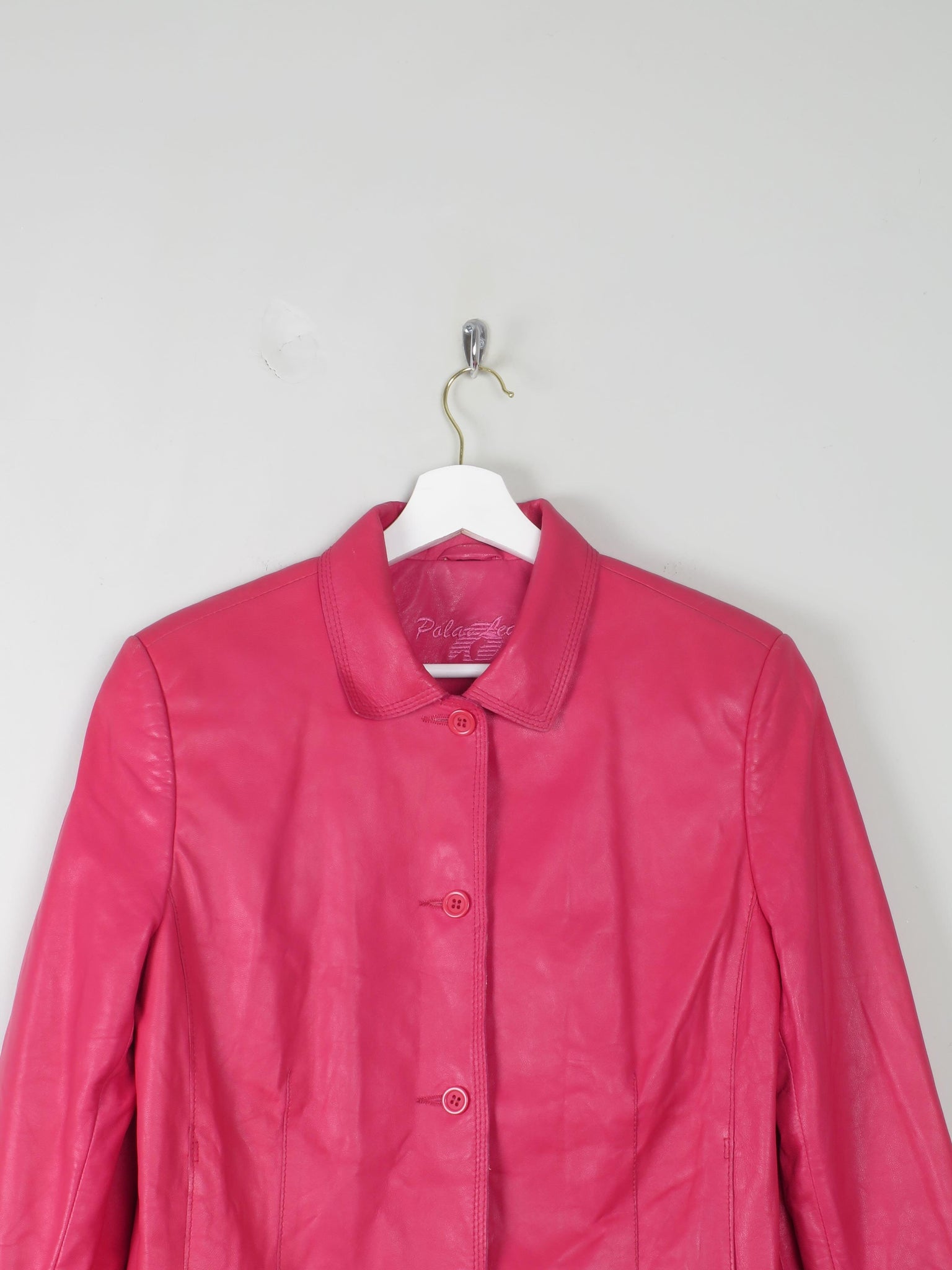 Women's Vintage Pink Leather Jacket S/M - The Harlequin