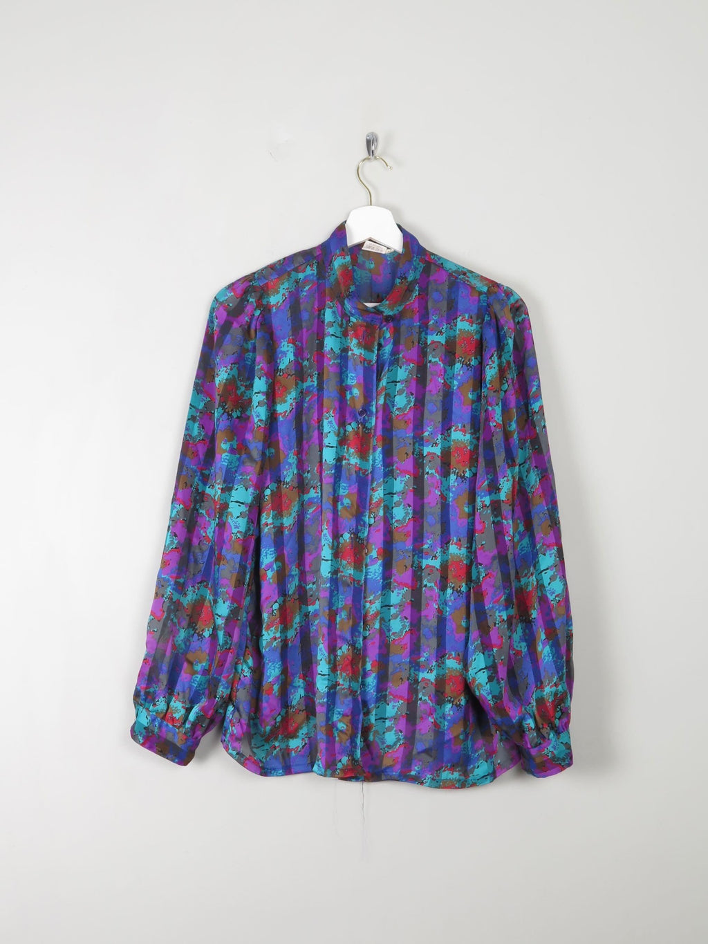 Women's Vintage Printed Blouse M - The Harlequin