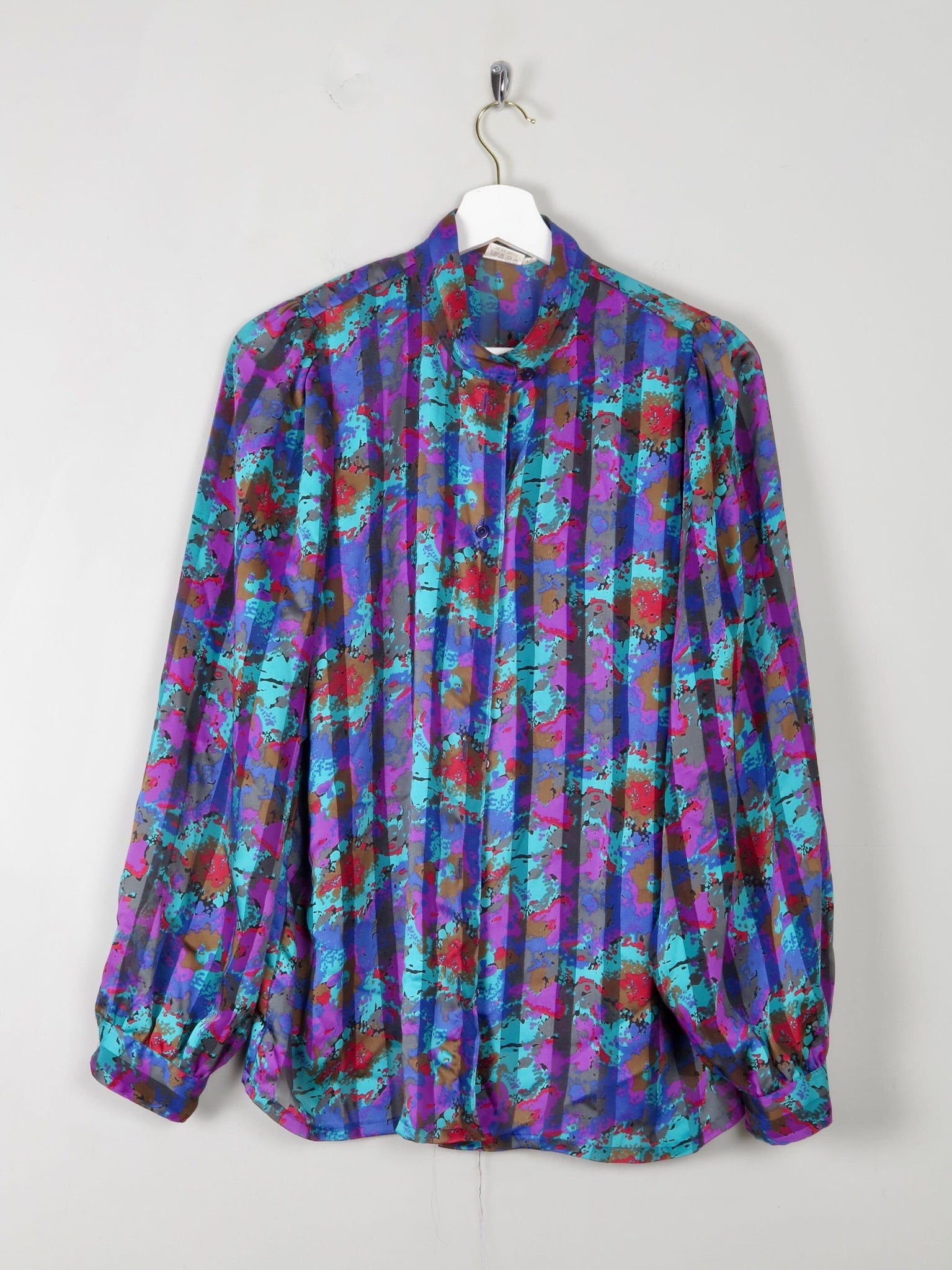 Women's Vintage Printed Blouse M - The Harlequin