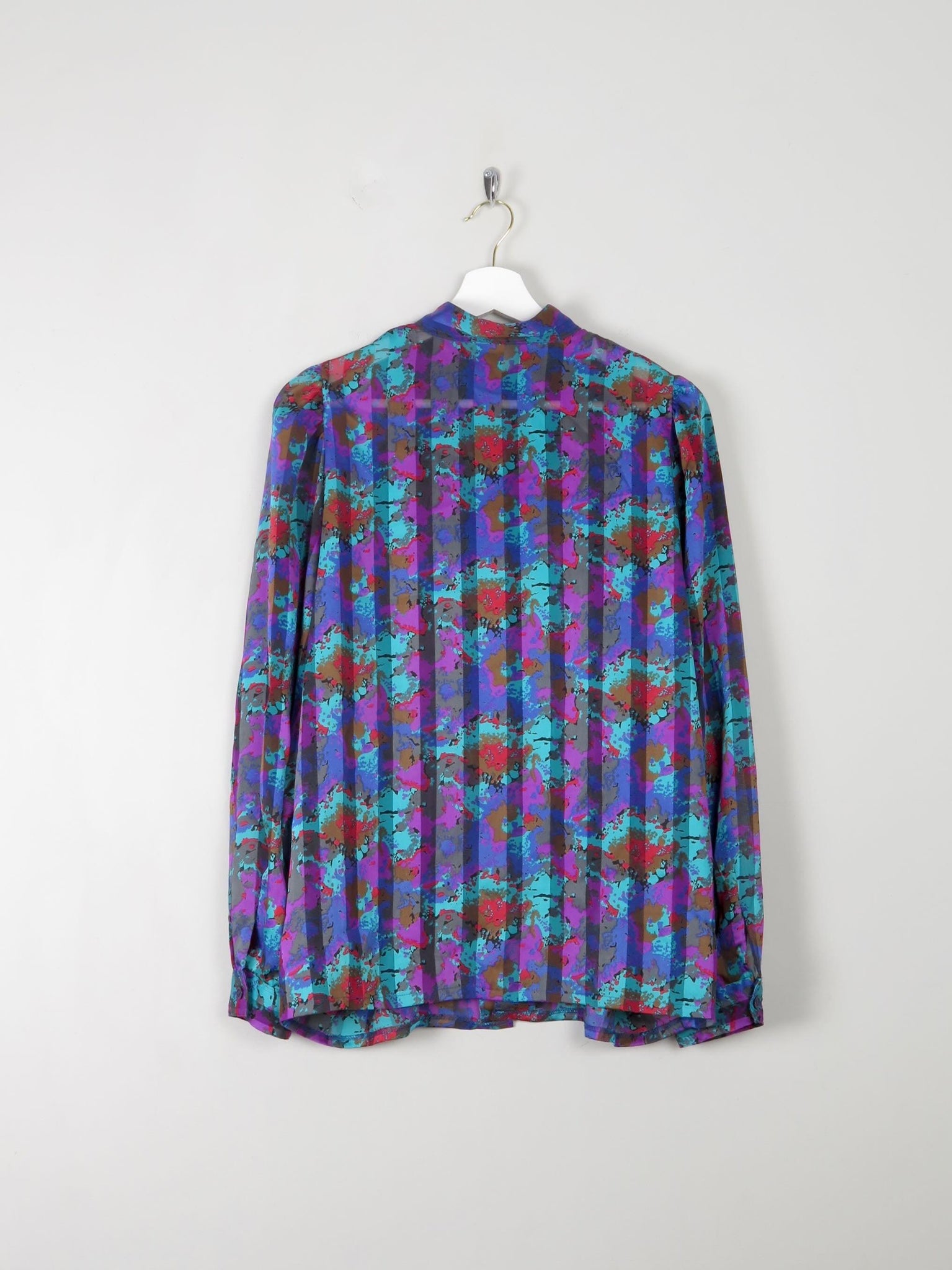 Women's Vintage Printed Blouse M - The Harlequin