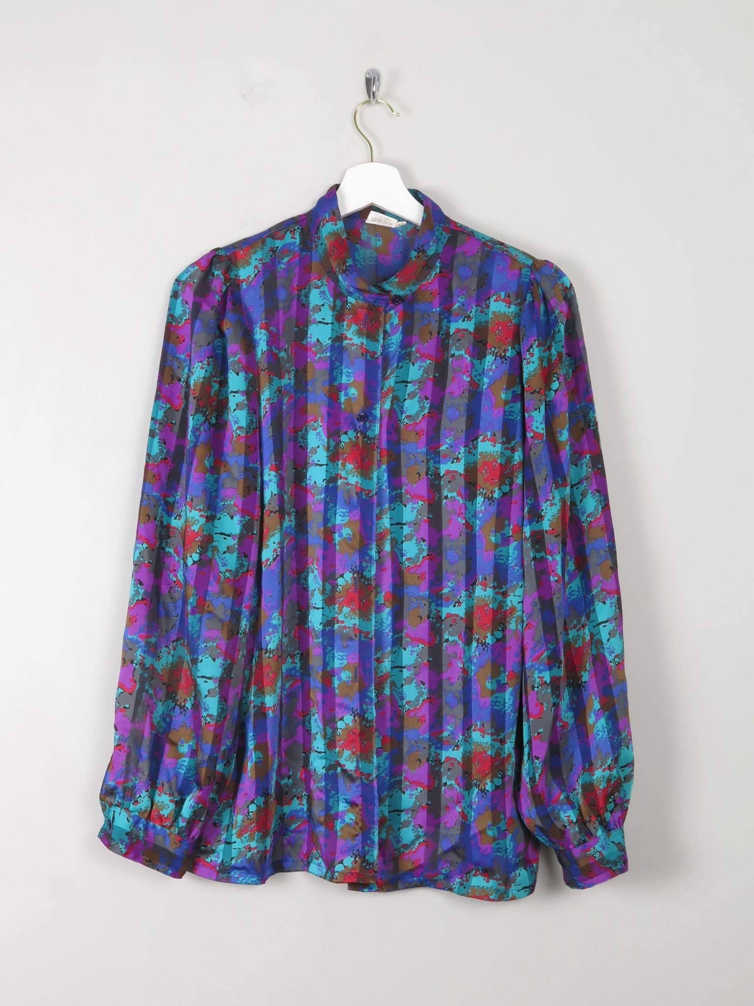 Women's Vintage Printed Blouse M - The Harlequin