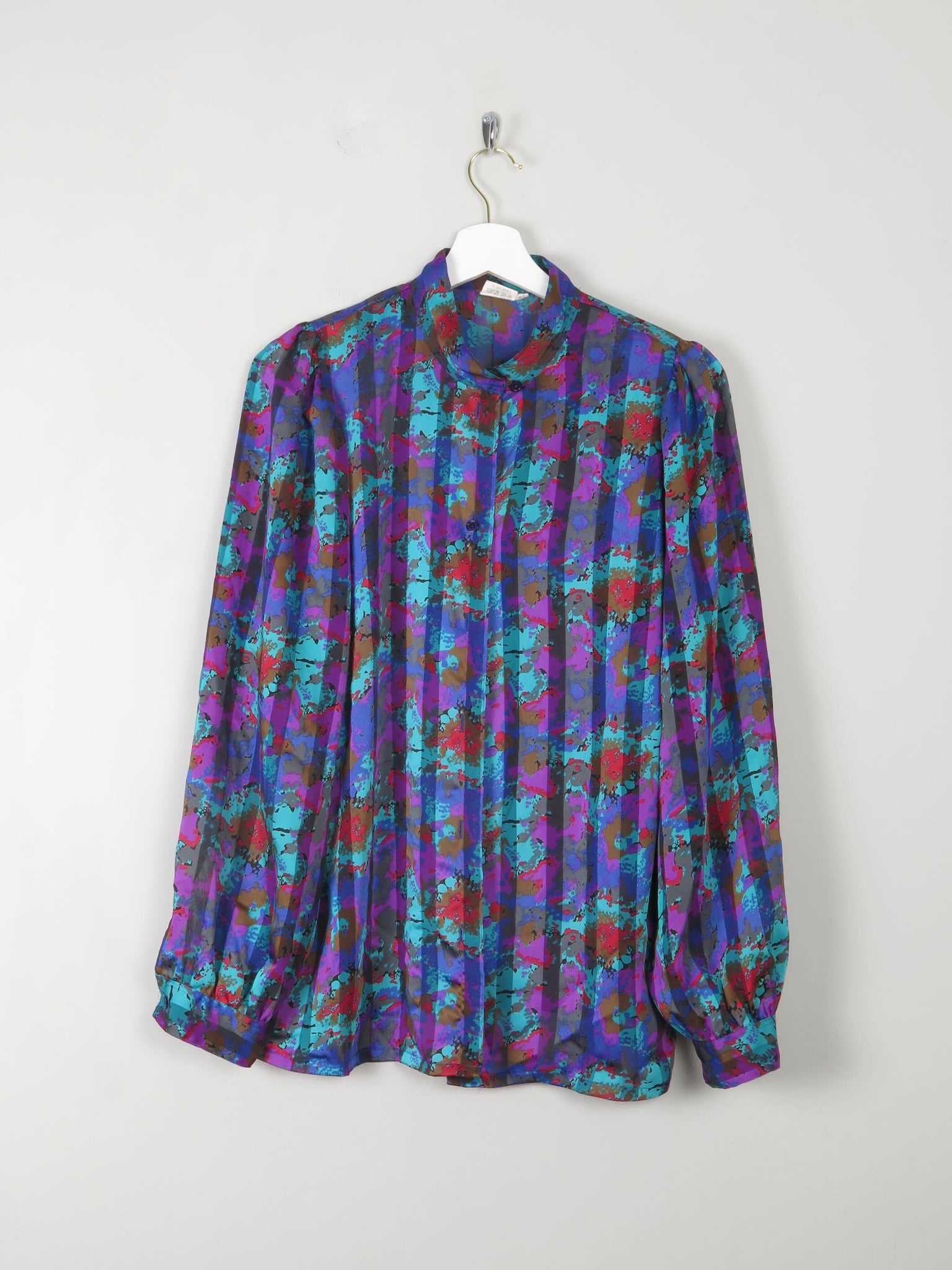 Women's Vintage Printed Blouse M - The Harlequin