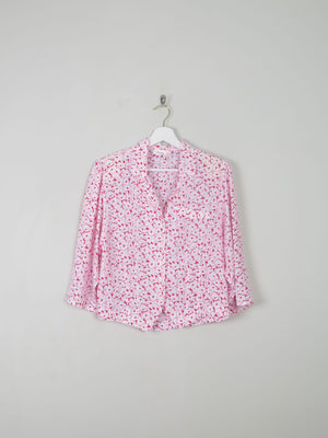 Women's Vintage Printed Pink Blouse S/M - The Harlequin