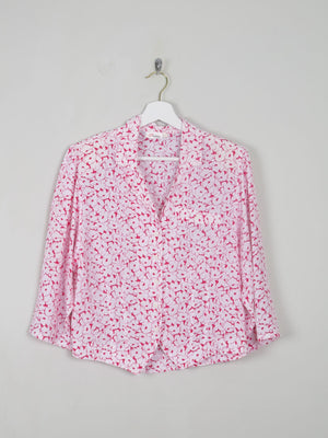 Women's Vintage Printed Pink Blouse S/M - The Harlequin