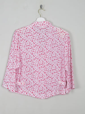 Women's Vintage Printed Pink Blouse S/M - The Harlequin