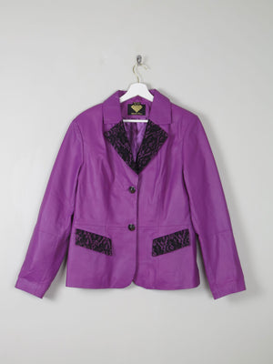 Women's Vintage  Purple Leather Tailored Jacket M - The Harlequin