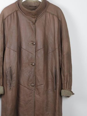 Women's Taupe Brown Vintage Shearling Short Coat M/L - The Harlequin