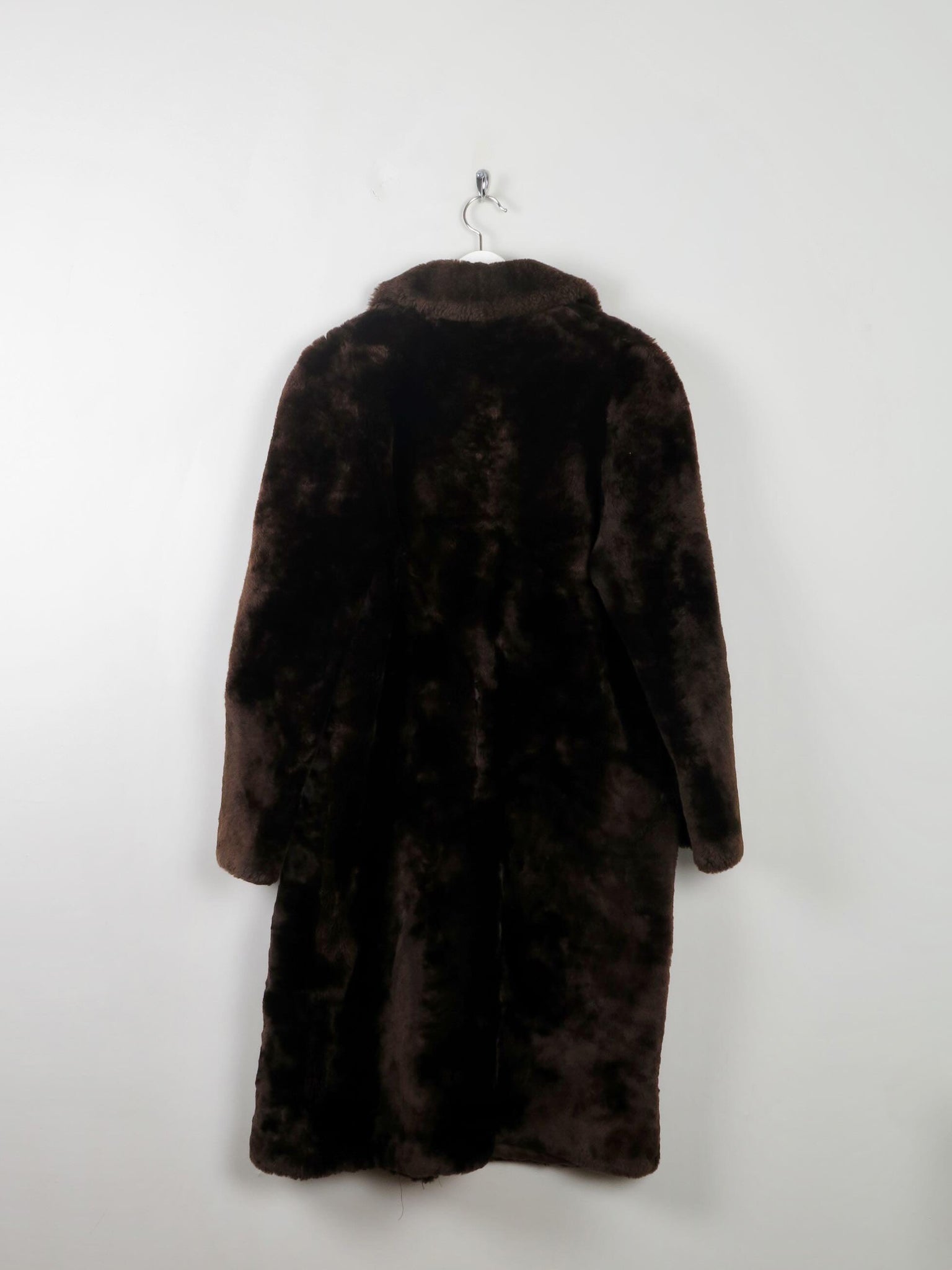 Women's Vintage Sheepskin Furry Brown Coat S/M - The Harlequin