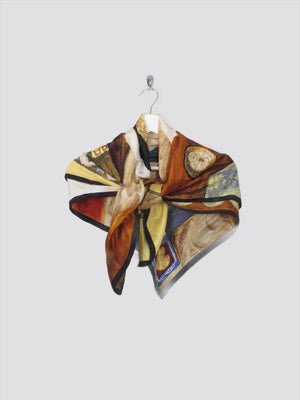 Women's Vintage Silk Printed Scarf - The Harlequin