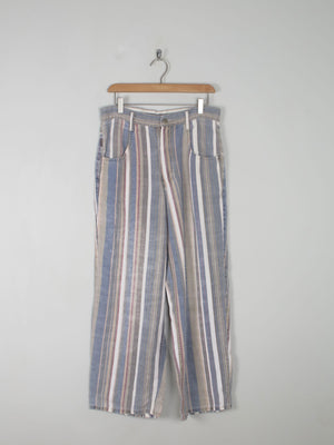 Women’s Vintage Striped Summer Trousers M 31"W - The Harlequin