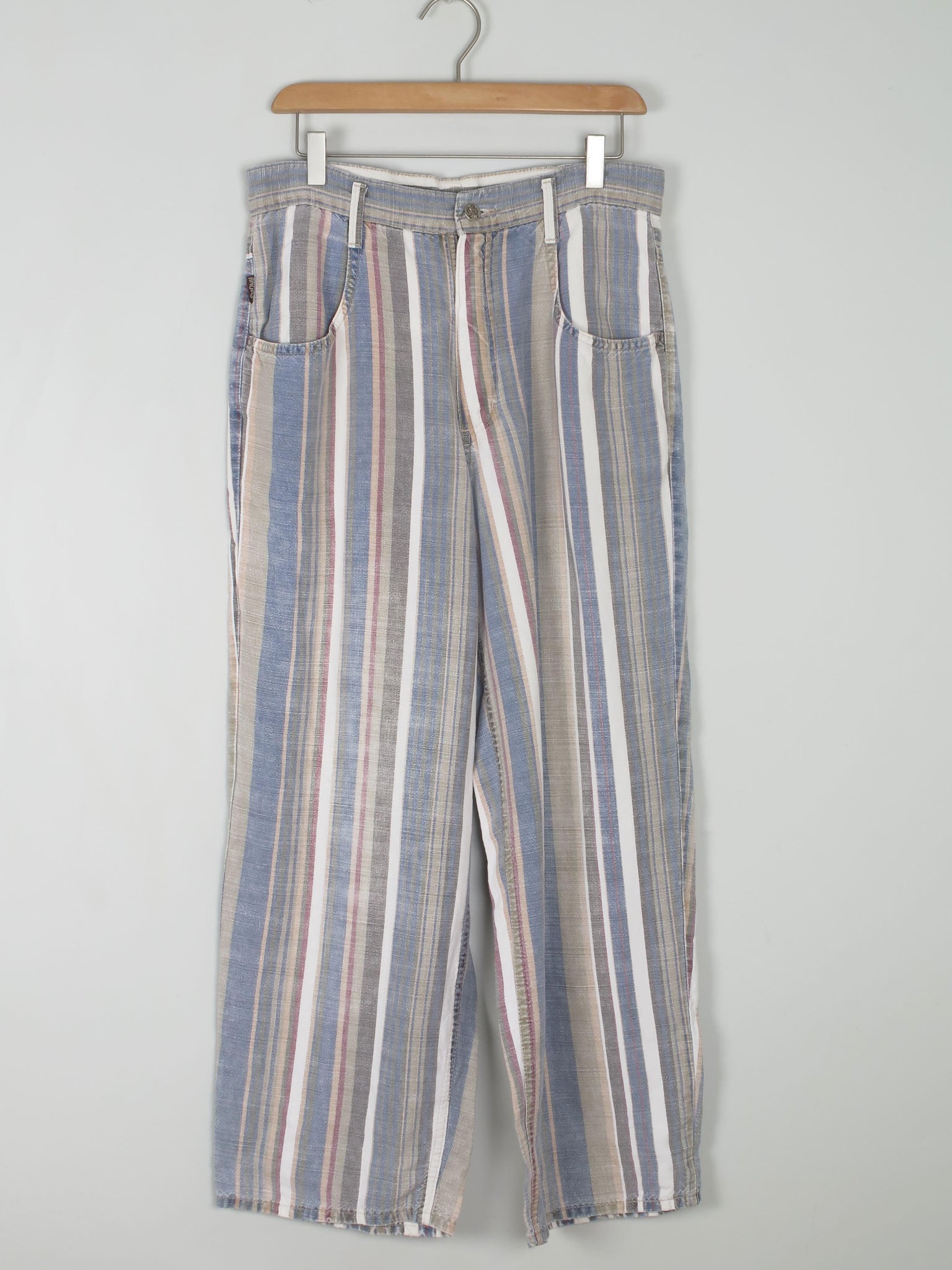 Women’s Vintage Striped Summer Trousers M 31"W - The Harlequin