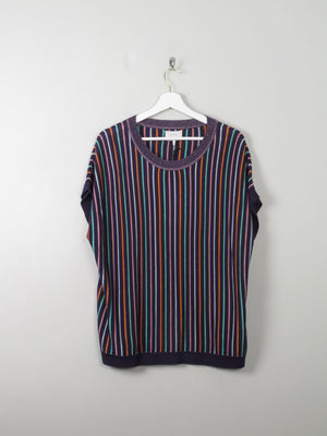 Women's Vintage Style Lurex Striped Top L New - The Harlequin