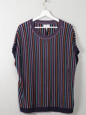 Women's Vintage Style Lurex Striped Top L New - The Harlequin