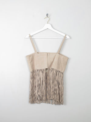 Women's Vintage Suede Fringed Top XS - The Harlequin