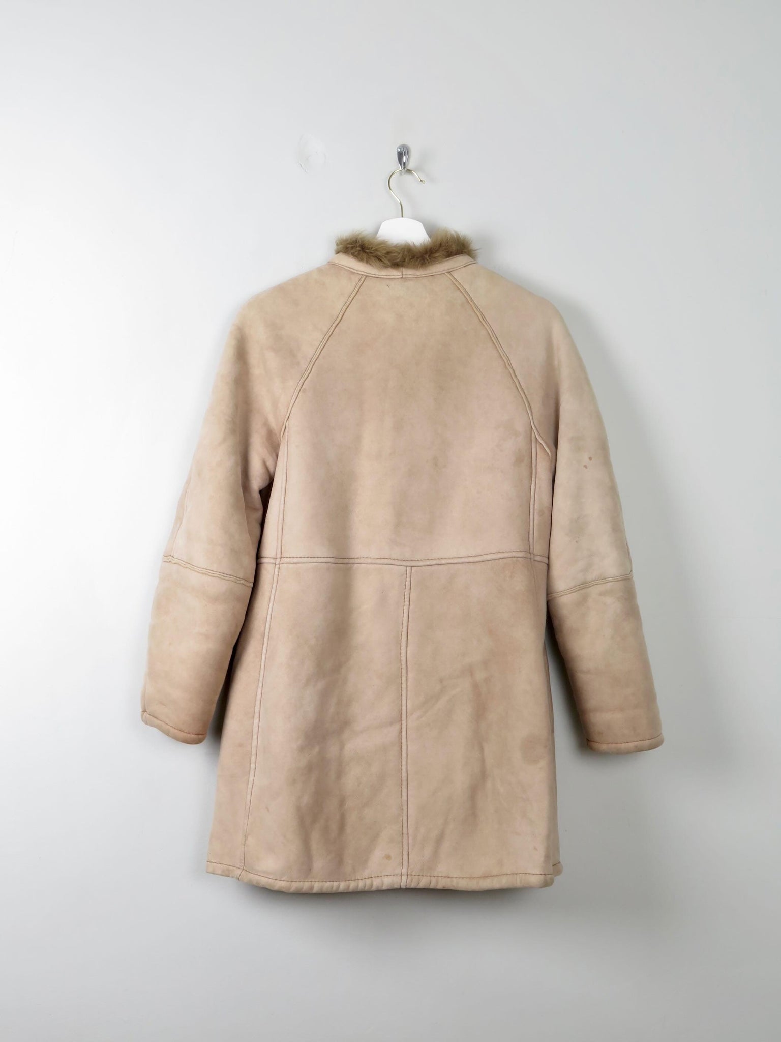 Women's Vintage Taupe Sheepskin Jacket S - The Harlequin