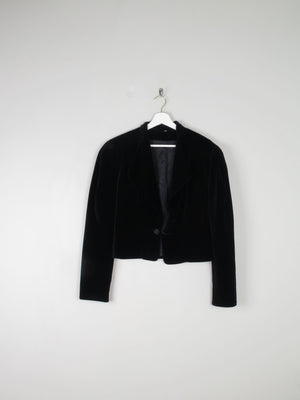 Women's Cropped Vintage Velvet Jacket S/M - The Harlequin