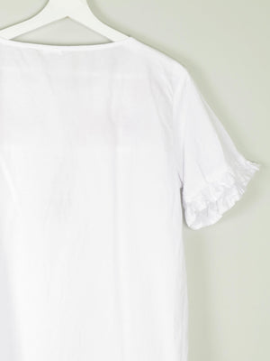 Women’s Vintage White Cotton Embroidered Blouse L - The Harlequin