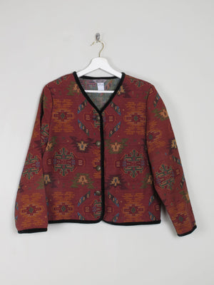 Women's Wine/Rust Tapestry Jacket M - The Harlequin