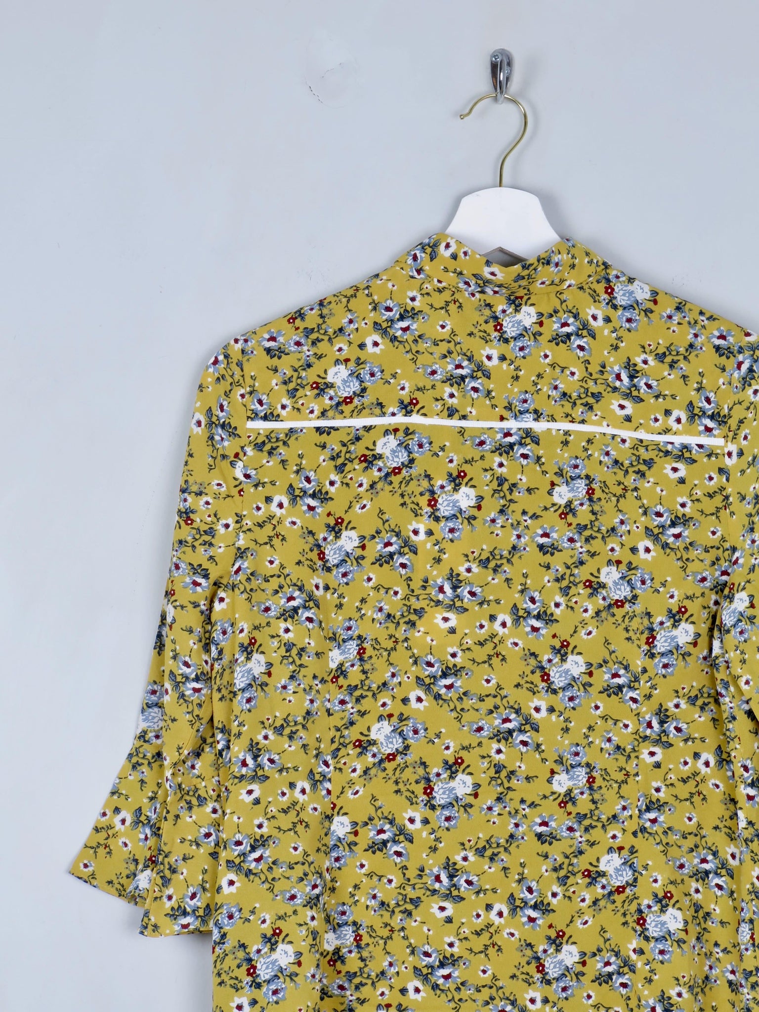Women's Yellow Printed Western Style Blouse XS New - The Harlequin