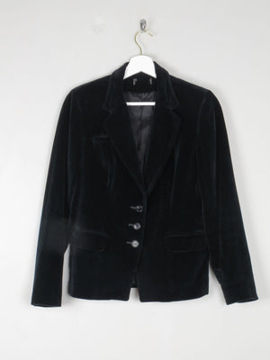 Womens Vintage Black Velvet Jacket XS - The Harlequin