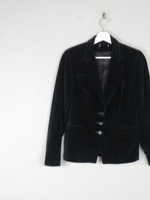 Womens Vintage Black Velvet Jacket XS - The Harlequin