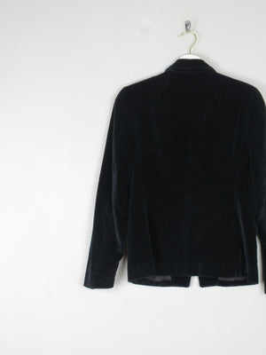 Womens Vintage Black Velvet Jacket XS - The Harlequin