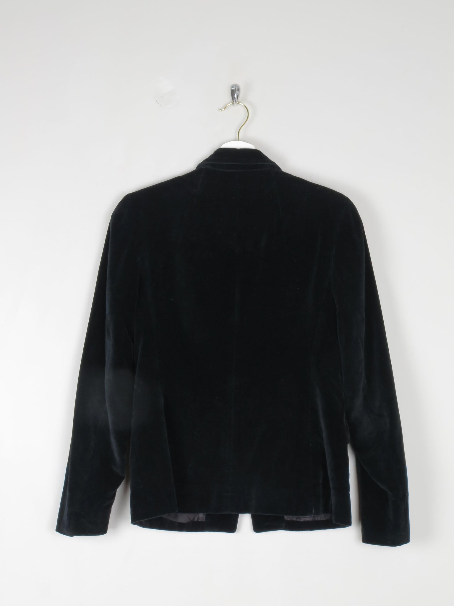 Womens Vintage Black Velvet Jacket XS - The Harlequin