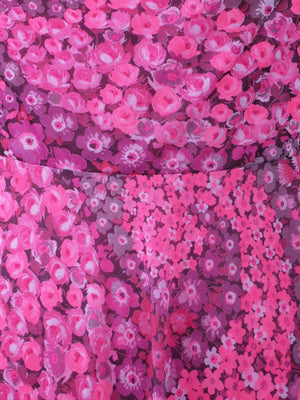 1960s Pink Vintage Dress With Floral Pattern 10/12 - The Harlequin