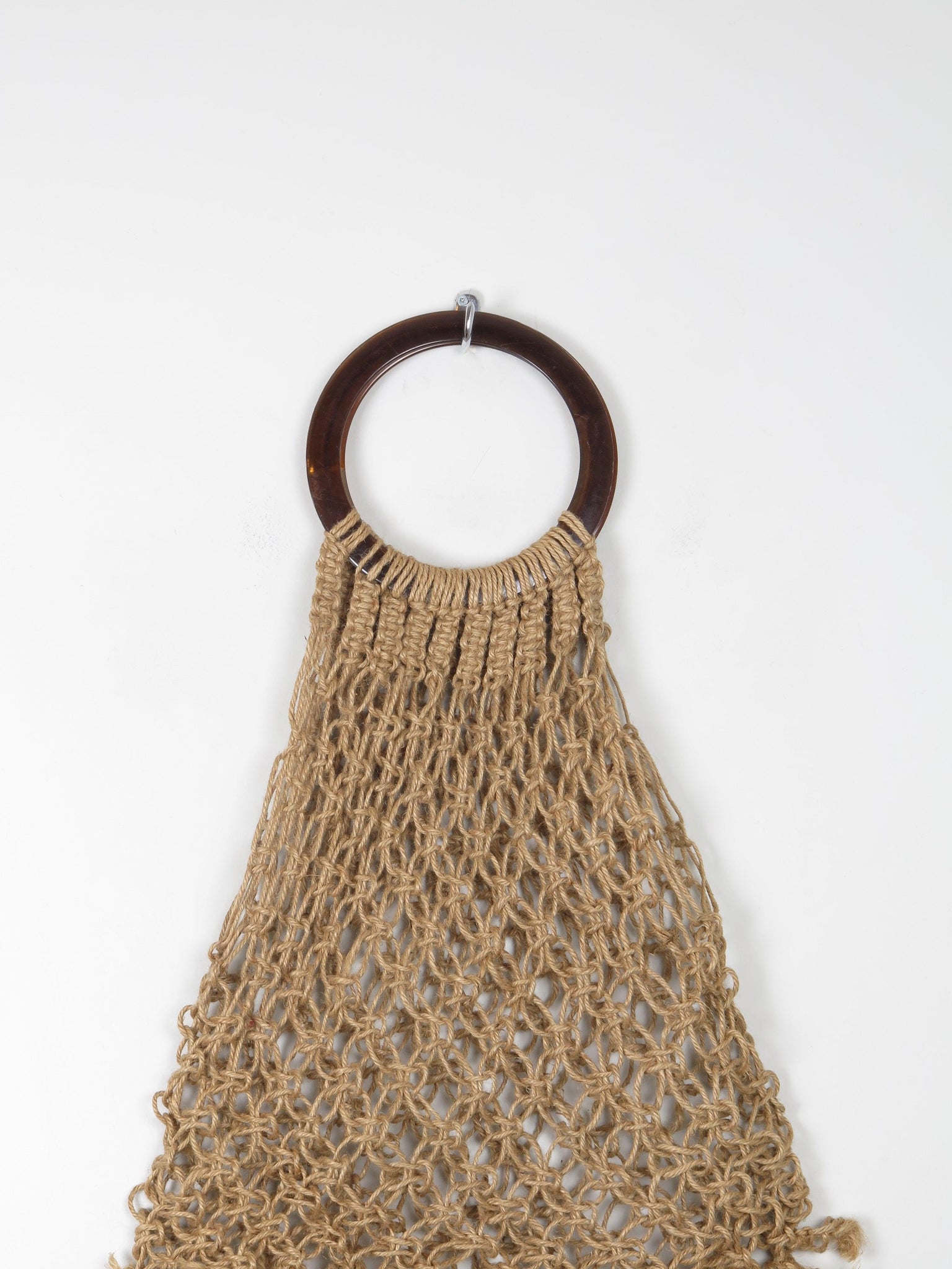 1970s Crochet Straw Bag With Handle - The Harlequin