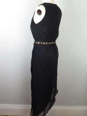 1990s Vintage Dress With Leaf Designs 10 - The Harlequin