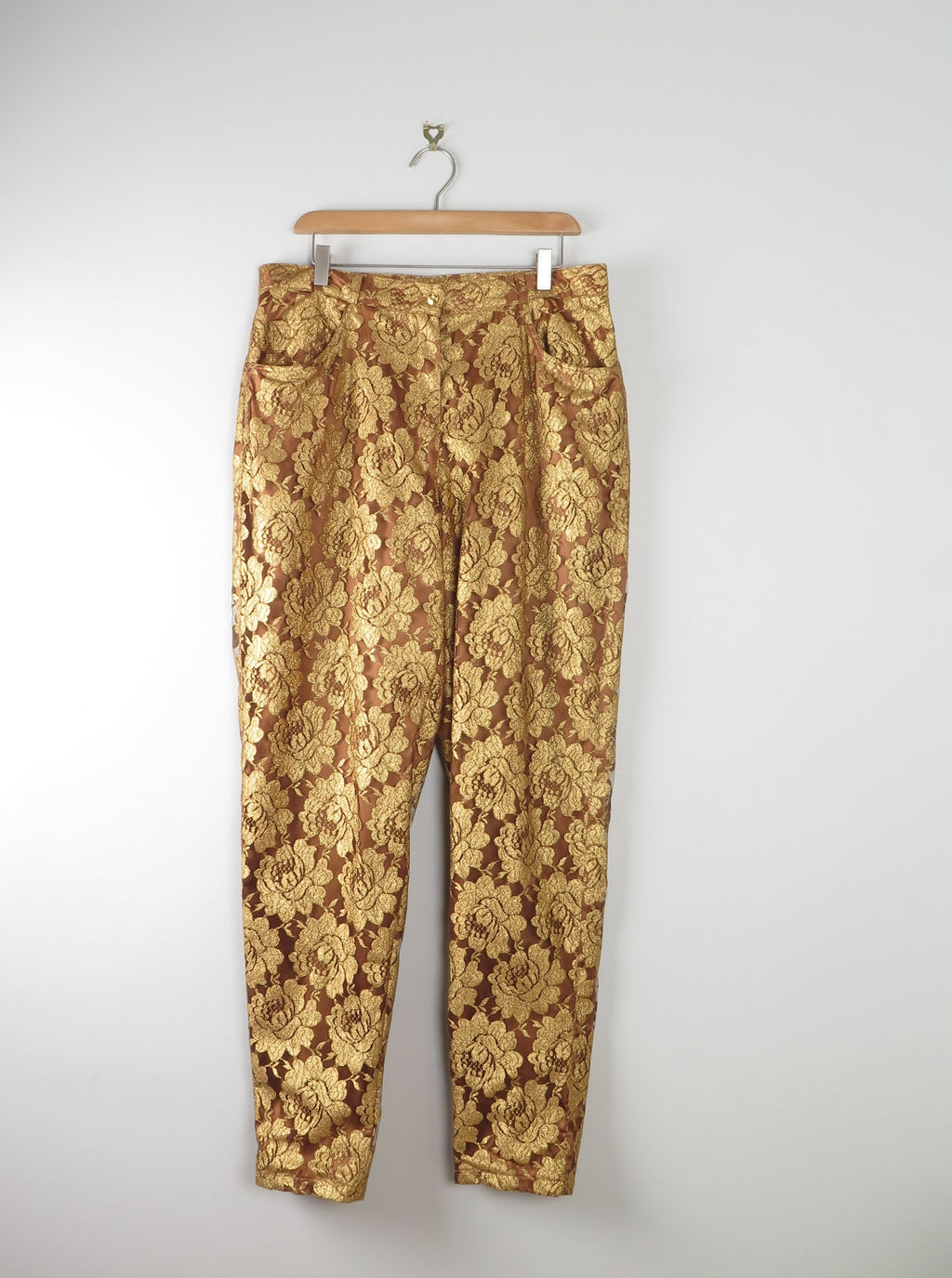 Amazing Lace High Waisted Gold & Bronze Trousers L - The Harlequin