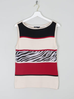 90s Knitted Tank Top With Mixed Patterns S/M - The Harlequin