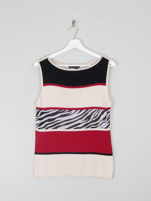90s Knitted Tank Top With Mixed Patterns S/M - The Harlequin