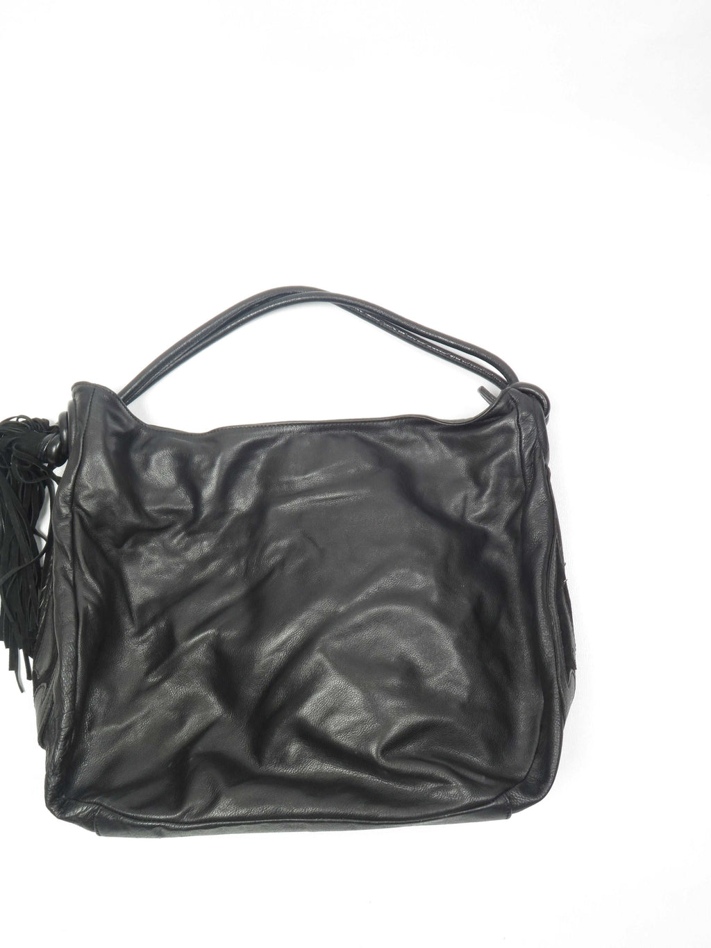 Black Leather Anna Biagini vintage bag