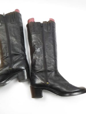 Black Leather Vintage Boots 4/37