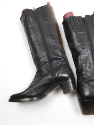 Black Leather Vintage Boots 4/37