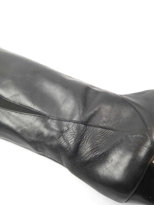 Black Leather Vintage Long Boots 8/41