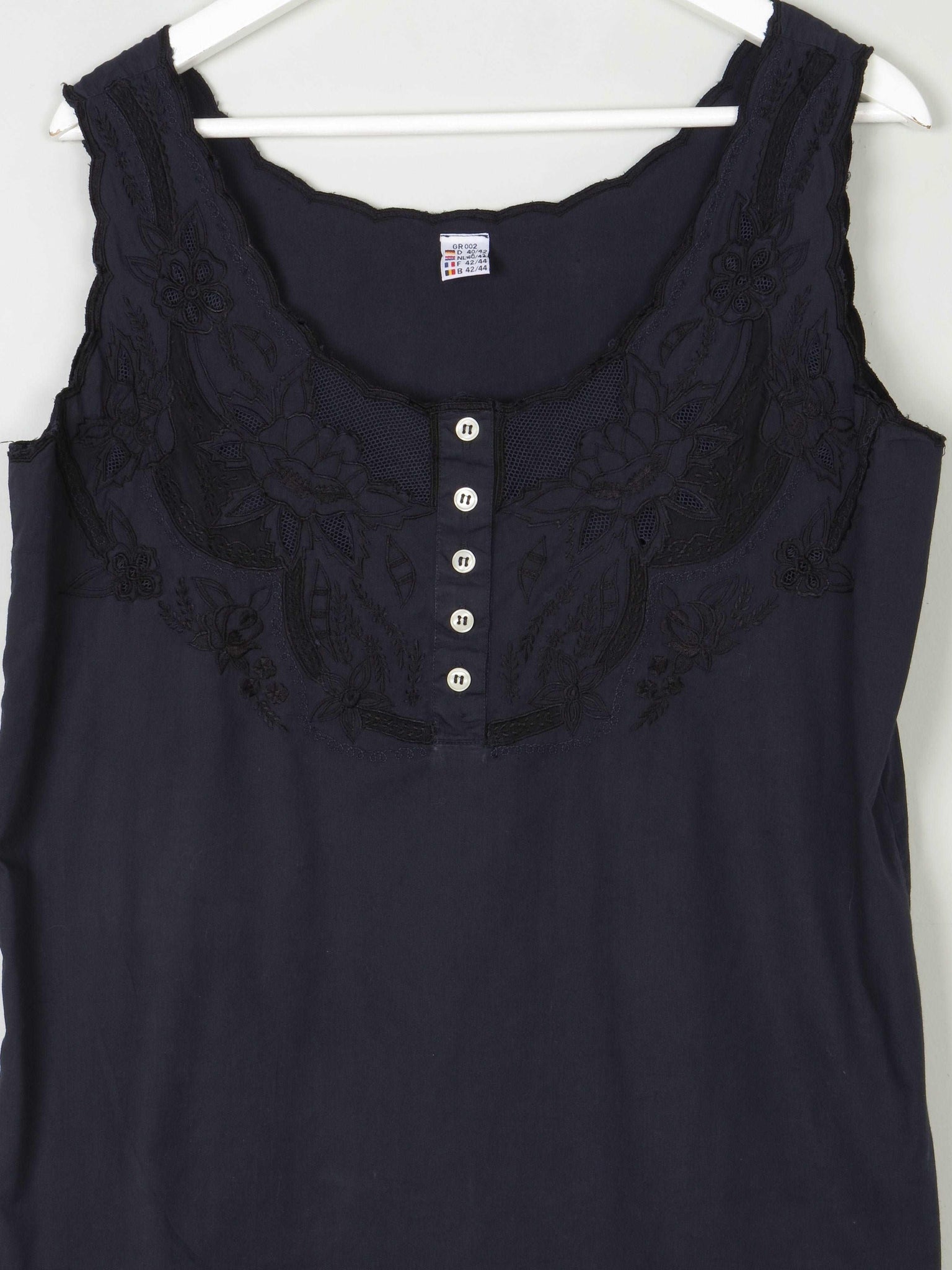 Women’s Black Cotton Camisole Top With Cut-Out Detail 14 Approx - The Harlequin