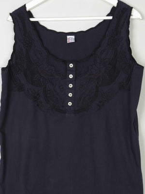 Black Cotton Camisole Top With Cut-out  Detail 14 Approx