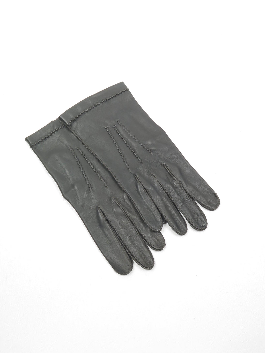 Men's Grey Leather Vintage Gloves 81/4
