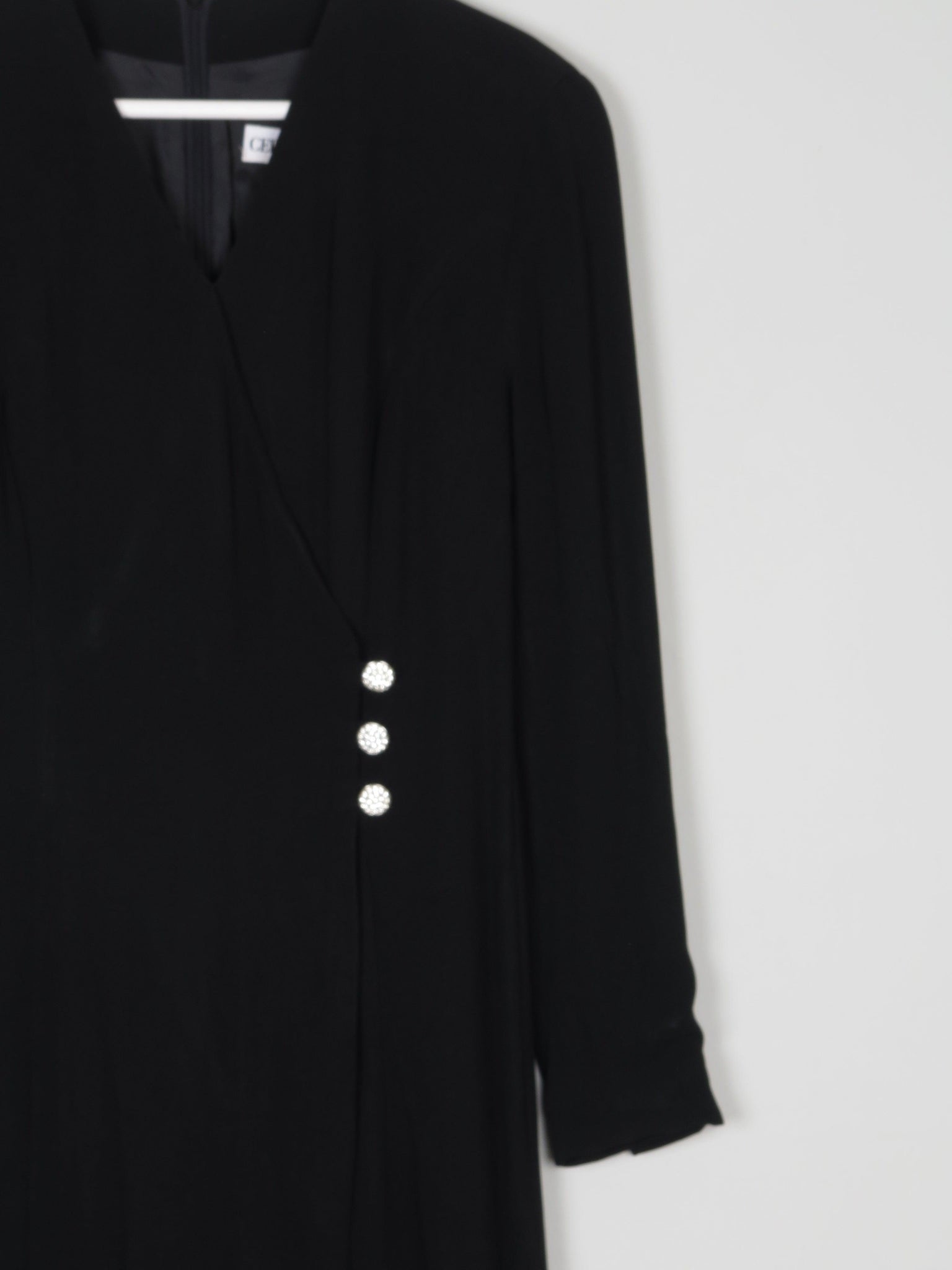 Black Cerruti 1881  Cross Over Style Dress 8/34