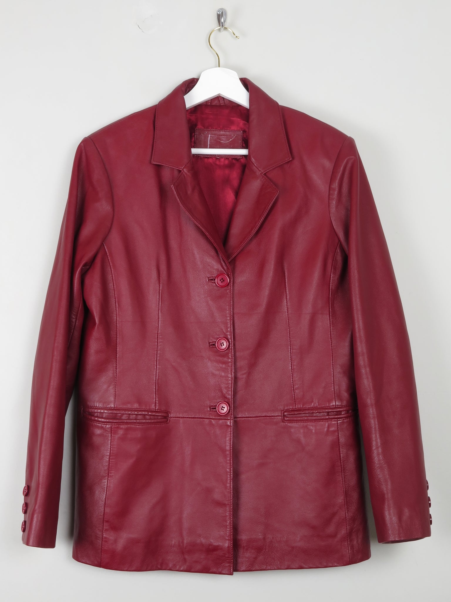 Women's Soft Wine  Leather Jacket M