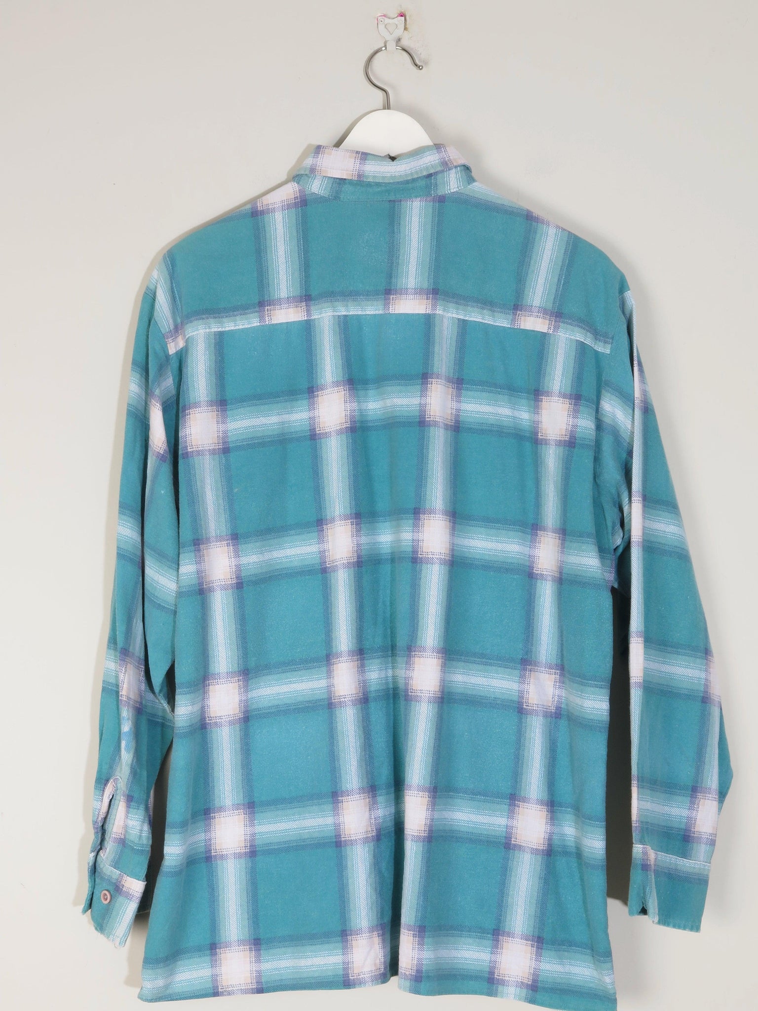 Men's Blue Vintage Flannel Shirt L - The Harlequin
