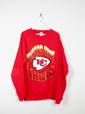 Men's Vintage  Sweatshirt Red Kansas City Chiefs XL - The Harlequin